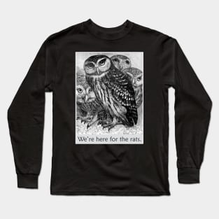 Owls - We're Here for the Rats - Wingspan Game Long Sleeve T-Shirt